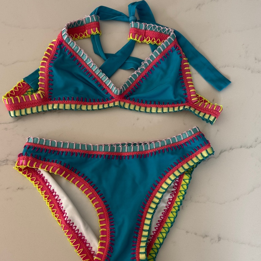 PLATINUM SWIM WEAR BIKINI SZ 12 KIDS / YOUTH BOUTIQUE BEACH POOL HIGHEND BRAND